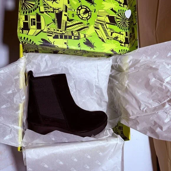 Fly London BAGU233FLY Suede Leather Women's Slip On Black Boots Size 8-8.5 - Picture 12 of 14